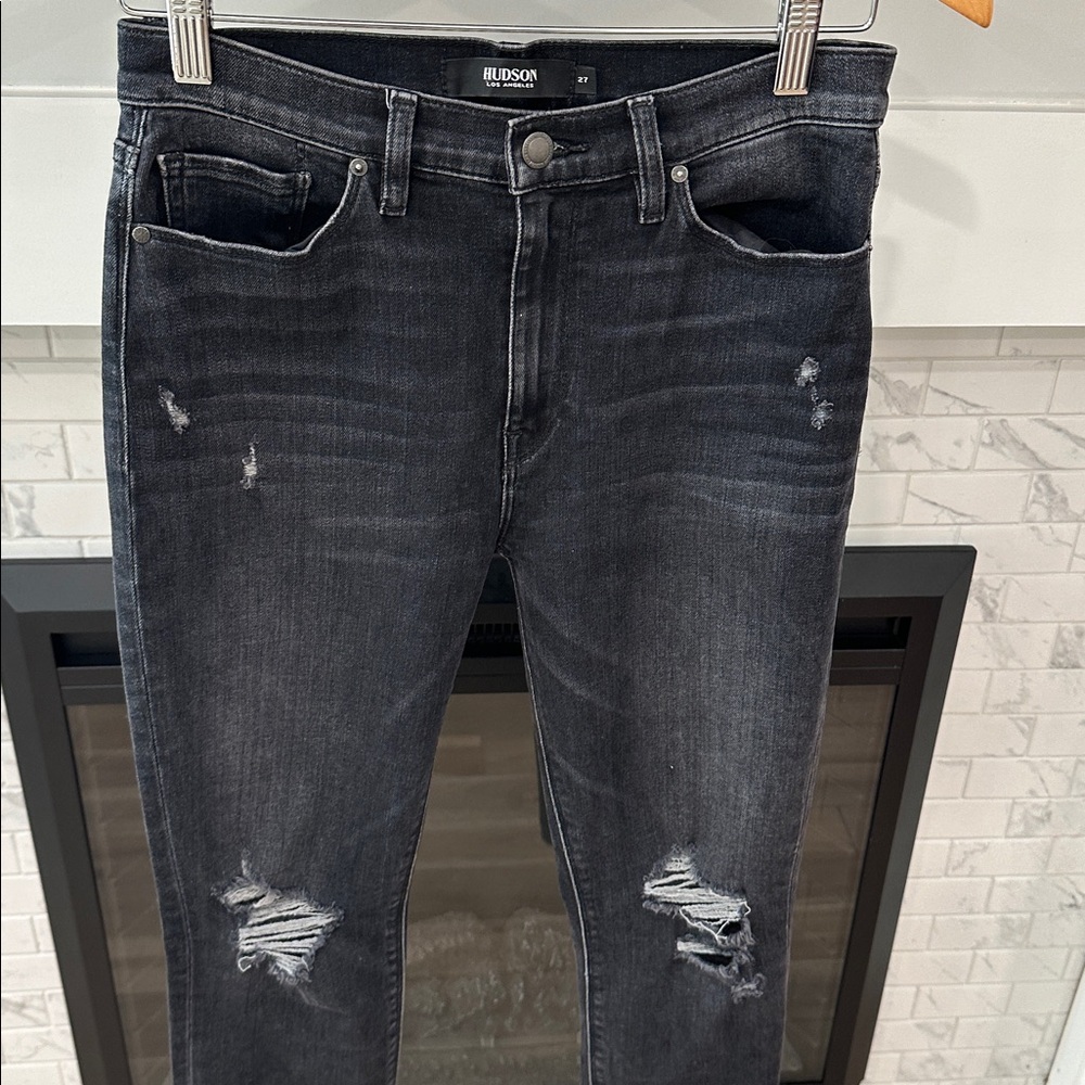 Hudson Barbara super skinny Jeans black Charcoal Denim - Picture 2 of 6